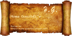 Homa Gusztáv névjegykártya